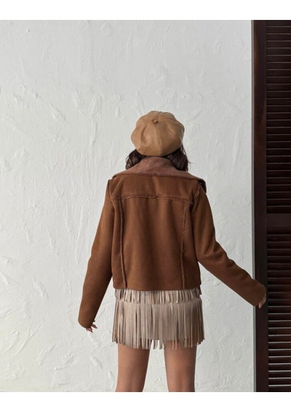 Içi Kürklü Dışı Süet Kahve Hafif ve Şık Mont modelleri