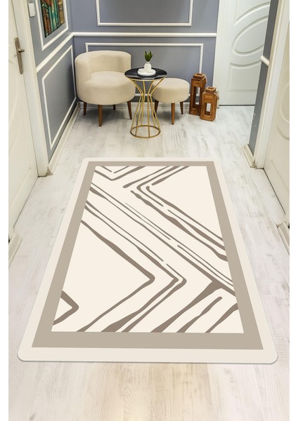 Modern Desenli Dijital Baskı Kaymaz Taban Halı H1093