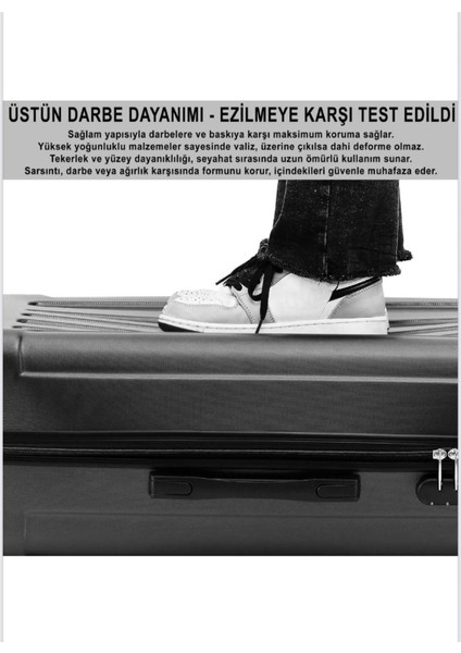 Valiz Seti 3’lü – Kabin Boy, Orta Boy, Büyük Boy – 360° Çift Tekerlek – Darbeye Dayanıklı Sert Bavul – Hafif & Güvenli Kilit Sistemi fırsatları