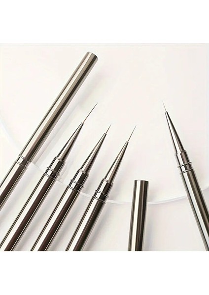 Metal Profesyonel Detay Için Fırça Seti 5 Adet Set Tırnak Suluboya Çini Ince Yuvarlak Uçlu Nail Art