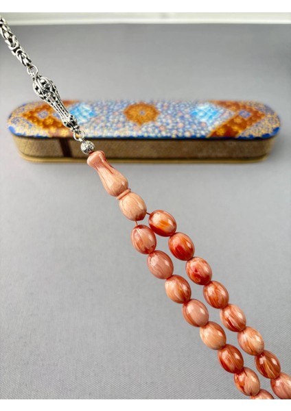 Bülbül Atölye Işçiliği Gümüş Püsküllü Alman Sıkma Kehribarı Tespih fiyatları