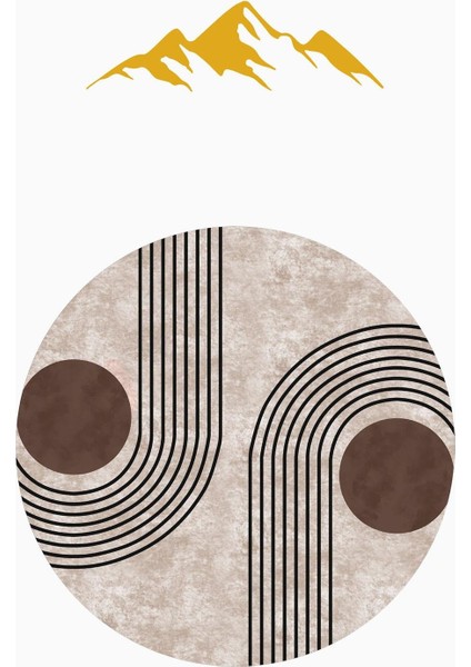 Yuvarlak Modern Desenli Dijital Baskı Kaymaz Tabanlı Halı H0821 modelleri