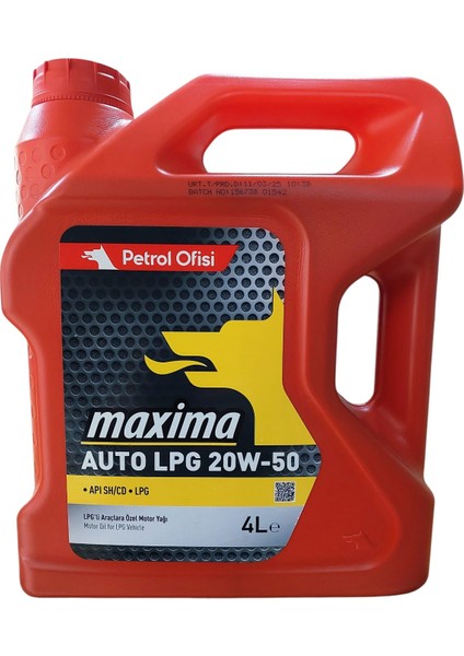 Maxima Auto Lpg 20W-50 Motor Yağı 4 Lt (Ü.t: 11.03.2025)