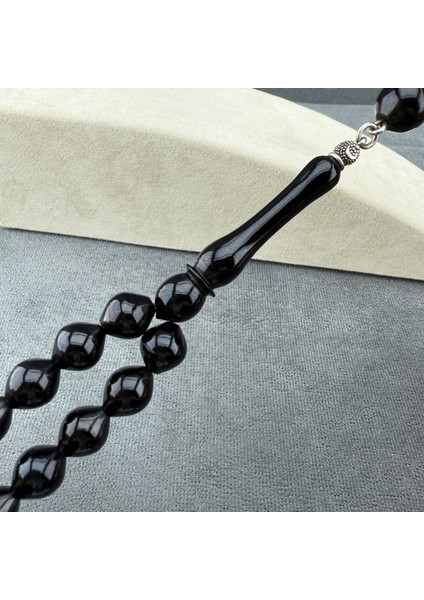 Büyük Usta Mustafa Bülbül Özel Kemane Işçilikli 50 Yıllık Has Oltu Taşı Tespih fırsatları