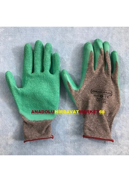 Pro Kalın Iş Eldiveni Yeşil Nitril Eldiven Dayanıklı Kalın Camcı Eldiveni
