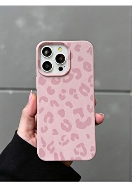 iPhone 16 Pro Uyumlu Pembe Leopar Desenli Ince Yumuşak Silikon Kılıf modelleri