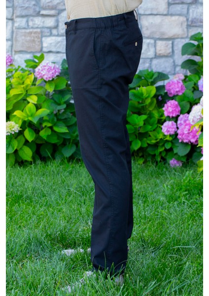 Flamlı Pamuk Düğmeli Erkek Yazlık Pantolon Lacivert Lcvt modelleri