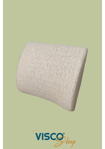 Konforlu Visco Bel Yastığı ve Sırt Minderi, Ortopedik Destekli, Keten Kılıflı