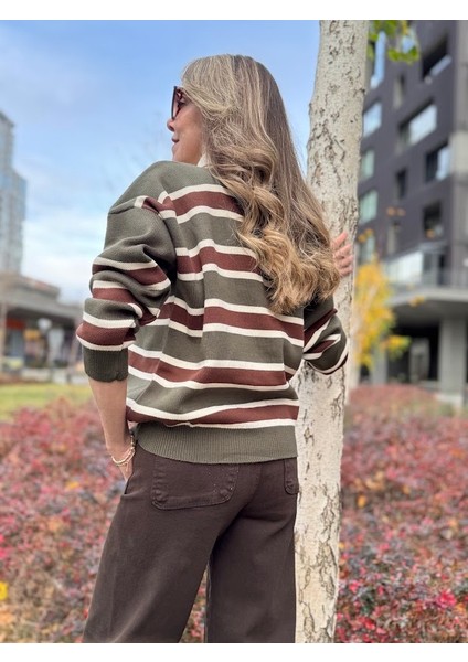 Polo Yaka Çizgili Kazak fırsatları