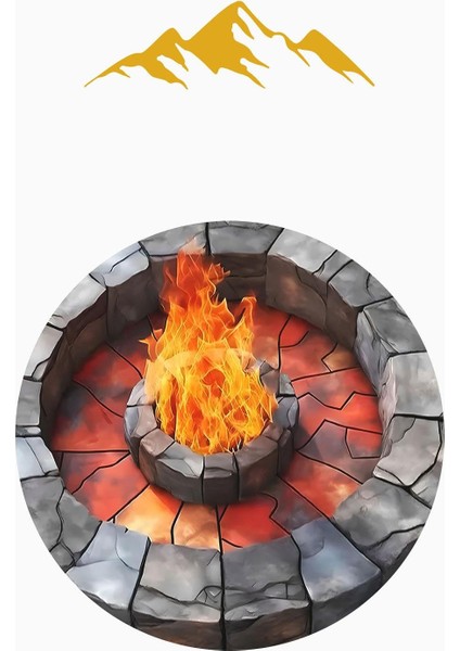 Ateş Çukuru Desenli Yuvarlak Dijital Baskı Kaymaz Tabanlı Halı H0868 modelleri