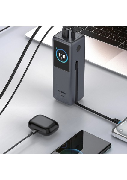 Fulltech FP34 140W Süper Hızlı Powerbank | 30000mAh Yüksek Kapasiteli | PD & QC 3.0 Destekli Akıllı Ekranlı Taşınabilir Şarj Cihazı modelleri