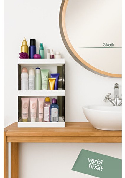 Makyaj, Takı ve Bakım Ürünleri Organizeri Rafı Standı Çok Amaçlı Düzenleyici Saklama Seti