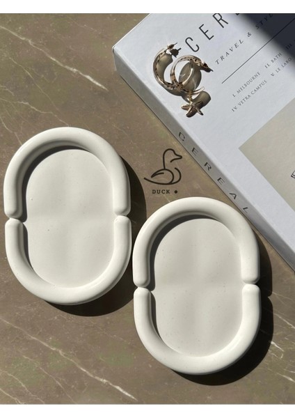 Bulut Görünümlü Oval Dekoratif Tabak 2’li