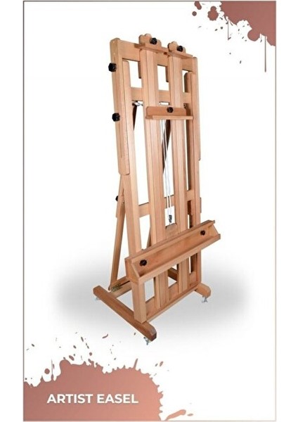 Profesyonel Atölye Tipi Şövale Kayın Ağacı Fonksiyonel