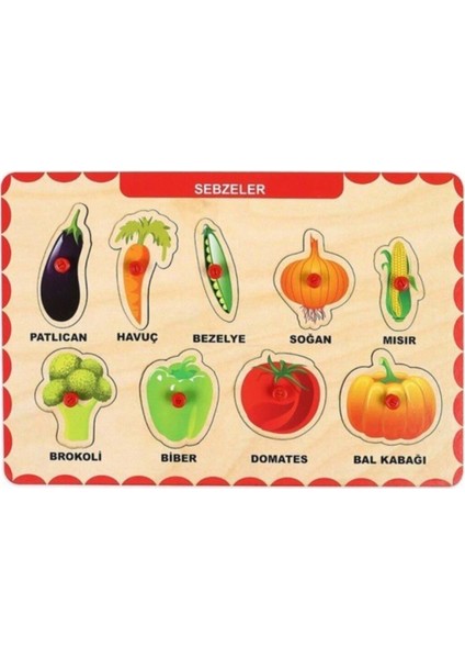 maketçiniz ahşap tutmalı eğitici yapboz sebzeler