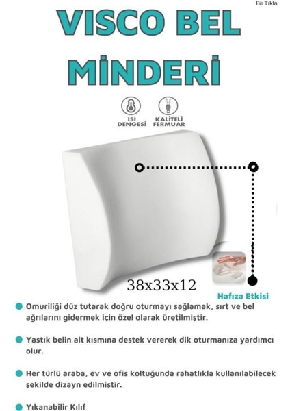 Visco Bel ve Sırt Minderi, Ortopedik Dik Duruş Yastığı, Konforlu Destek fiyatları