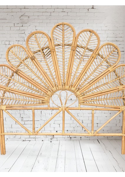 Rattan Yatak Başlığı 160 cm – Doğal El Işçiliği Yonca/çiçek Model | Bali Dekor fiyatları