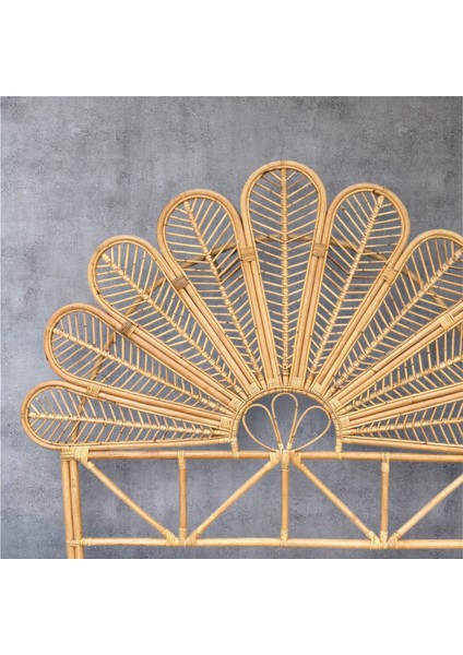 Rattan Yatak Başlığı 160 cm – Doğal El Işçiliği Yonca/çiçek Model | Bali Dekor modelleri