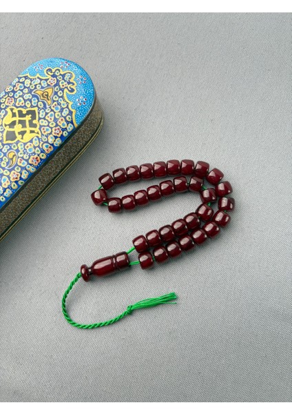 Bülbül Atölye Işçiliği Helezon Hareli Sıkma Kehribar Tespih