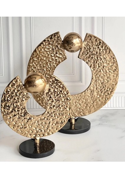 2'li Gold Halkalı Pirinç Aksesuar Metal