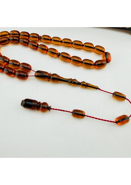 Turuncu Renk Ateş Kehribar Özel Işçilikli El Yapımı Tespih fiyatları