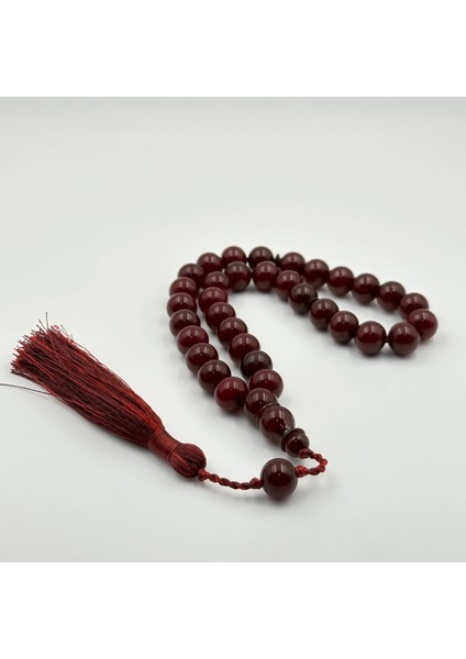 Usta Işçilikli Osmanlı Benzetme Vişne Bordo Ip Püskül Sıkma Kehribar Tespih fiyatları