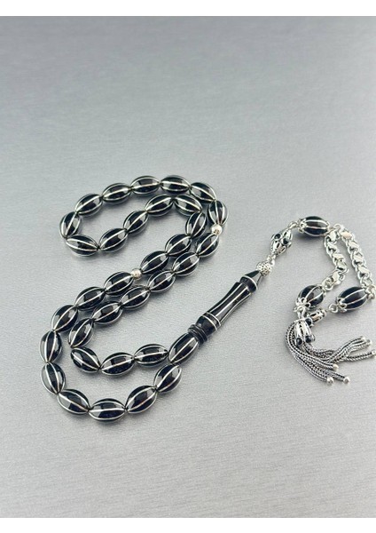 Erzurum Has Oltu 1000 Ayar Gümüş Yarma Tesbih