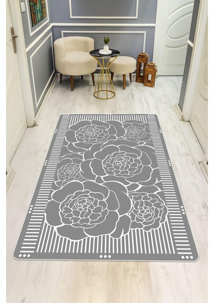 Modern Desenli Dijital Baskı Kaymaz Taban Halı H1102