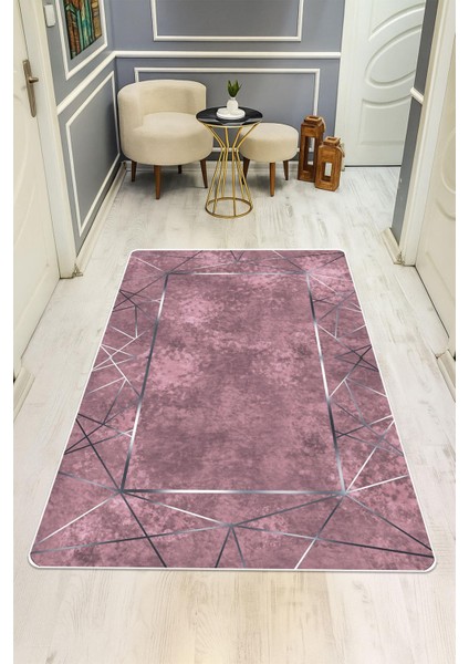 Modern Desenli Dijital Baskı Kaymaz Taban Halı H0124