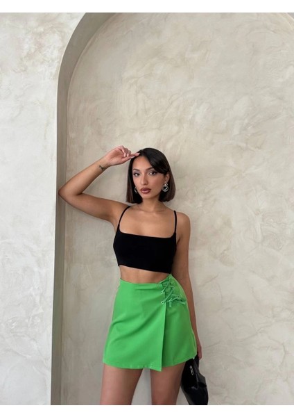 Kuş Gözü Şort Etek Yeşil S25819 indirimleri