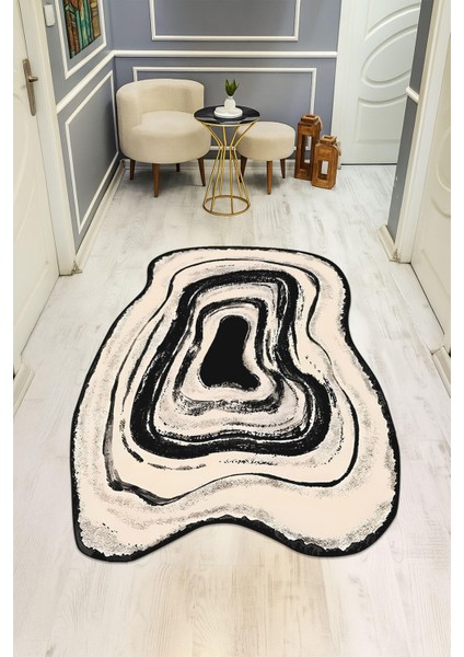 Modern Lazer Kesim Dijital Baskı Kaymaz Taban Halı H1022