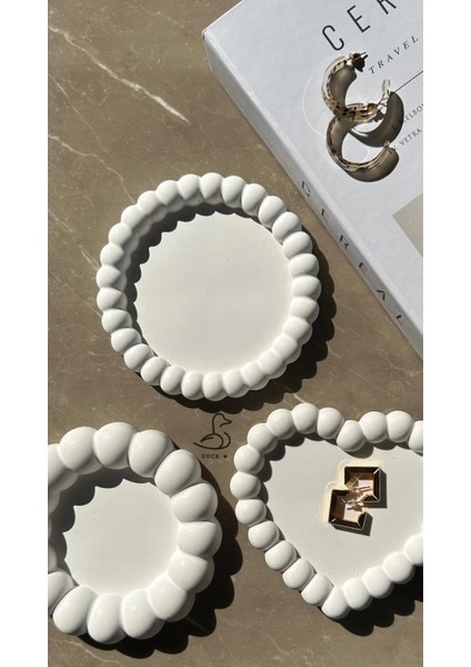 Baloncuk Görünümlü Taş Tozu Dekoratif Tabak 3'lü Set fiyatları