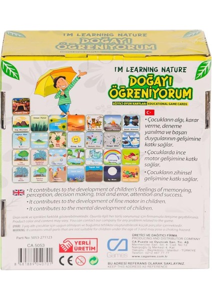 CAEGT-5053 Doğayı Öğreniyorum Eğitici Oyun Kartları - fiyatları