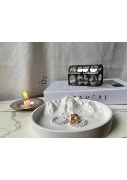 Dağ Görünümlü 3D Taş Tozu Dekoratif Tabak