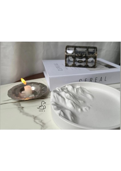 Dağ Görünümlü 3D Taş Tozu Dekoratif Tabak fırsatları