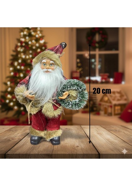 20 cm Lüks Noel Baba Figürü Süsü