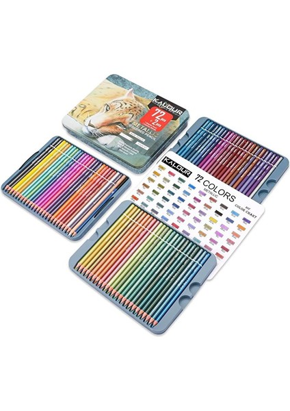 Kalour 72 Parça Metalik Renkli Kalem Seti, Canlı Renkli Yumuşak Çekirdek, Çizim, Karıştırma, Eskiz fiyatları