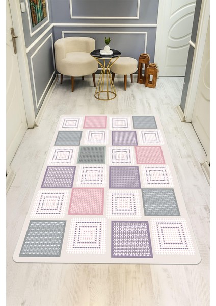 Modern Desenli Dijital Baskı Kaymaz Taban Halı H1029