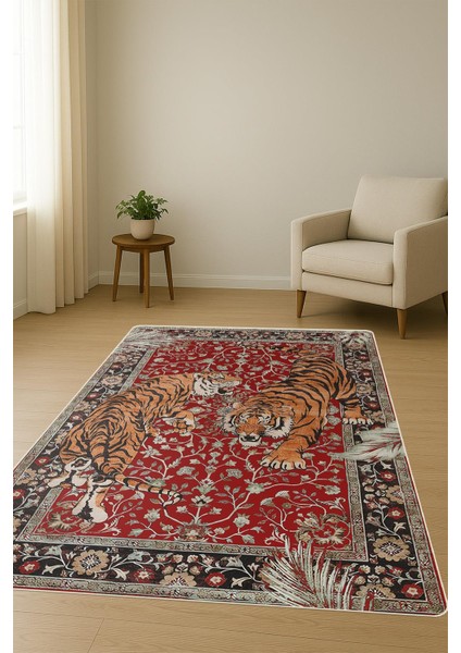 Kaplan Desenli Dijital Baskı Kaymaz Taban Halı H1018 fiyatları