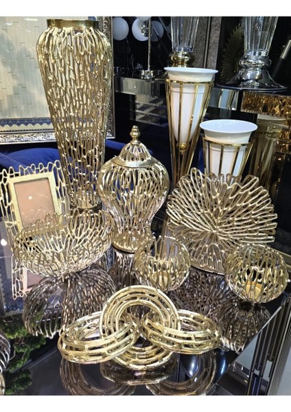 8 Parça Pirinç Gold Eskitme Konsol Seti