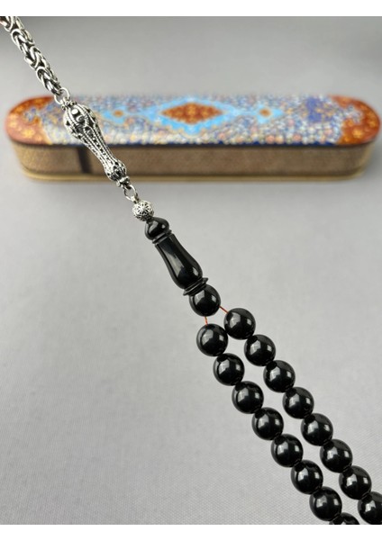 Bülbül Atölye Gümüş Püsküllü Alman Sıkma Kehribar Tespih fiyatları