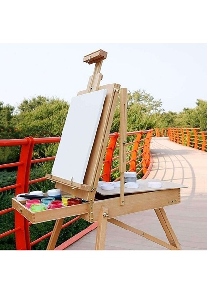 Kır Tipi Taşınabilir Ahşap Şövale Çekmeceli Portatif fırsatları