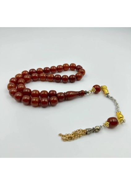 Vişneye Dönmek Üzere Hareli Eski Sıkma Kehribar Özel Gümüş Püsküllü Koleksiyonluk Tespih fiyatları