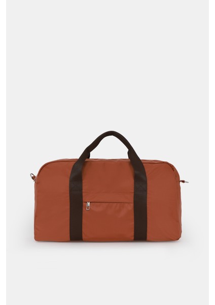 Kiremit Spor Kadın & Erkek Spor Çantası, Paraşüt Kumaş Önü Cepli Unisex Spor Fitness Gym Çantası