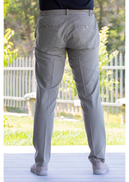 Flamlı Pamuk Düğmeli Erkek Yazlık Pantolon Taş Tas fiyatları