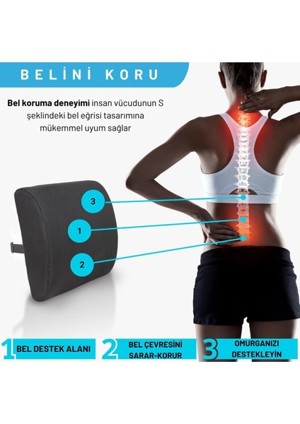 Yüksek Konforlu Visco Bel Destek Yastığı, Ortopedik Memory Foam Sırt ve Omurga Desteği fiyatları