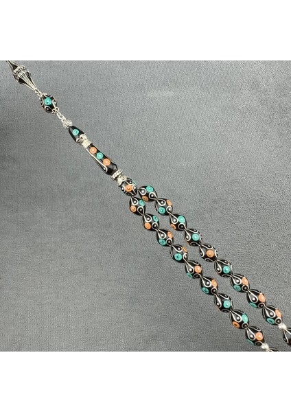 Firuze Işlemeli Oltu Taşı Tespih fiyatları