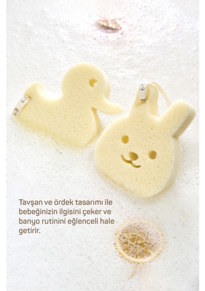Bebek Banyo Süngeri Seti - Ördek & Tavşan