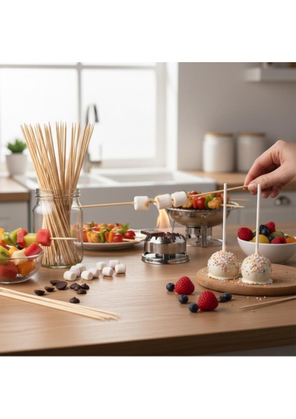 Bambu Çöp Şiş 25 cm – 100’LÜ | Barbekü, Sunum, Parti ve Mutfak Kullanımı Için indirimleri