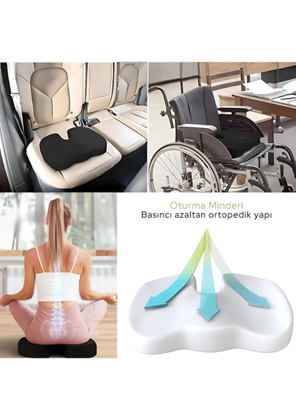 Konforlu Ortopedik Visko Elastik Oturma Minderi, Rahat ve Destekleyici Yastık